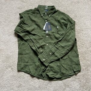 R2-25 NWT Size XL Men’s POLO RALPH LAUREN Clbdppcprps Line Long shirt Green